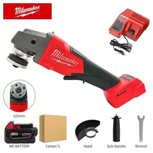 Milwaukee M18 FUEL 125mm Angle Grinder, Brushless Motor, Redlink Plus, Rapid Stop Brake, 5-Speed Adjustment, For Metal Cutting, Grinding, Polishing, Construction, Industrial-Grade Cordless Tool