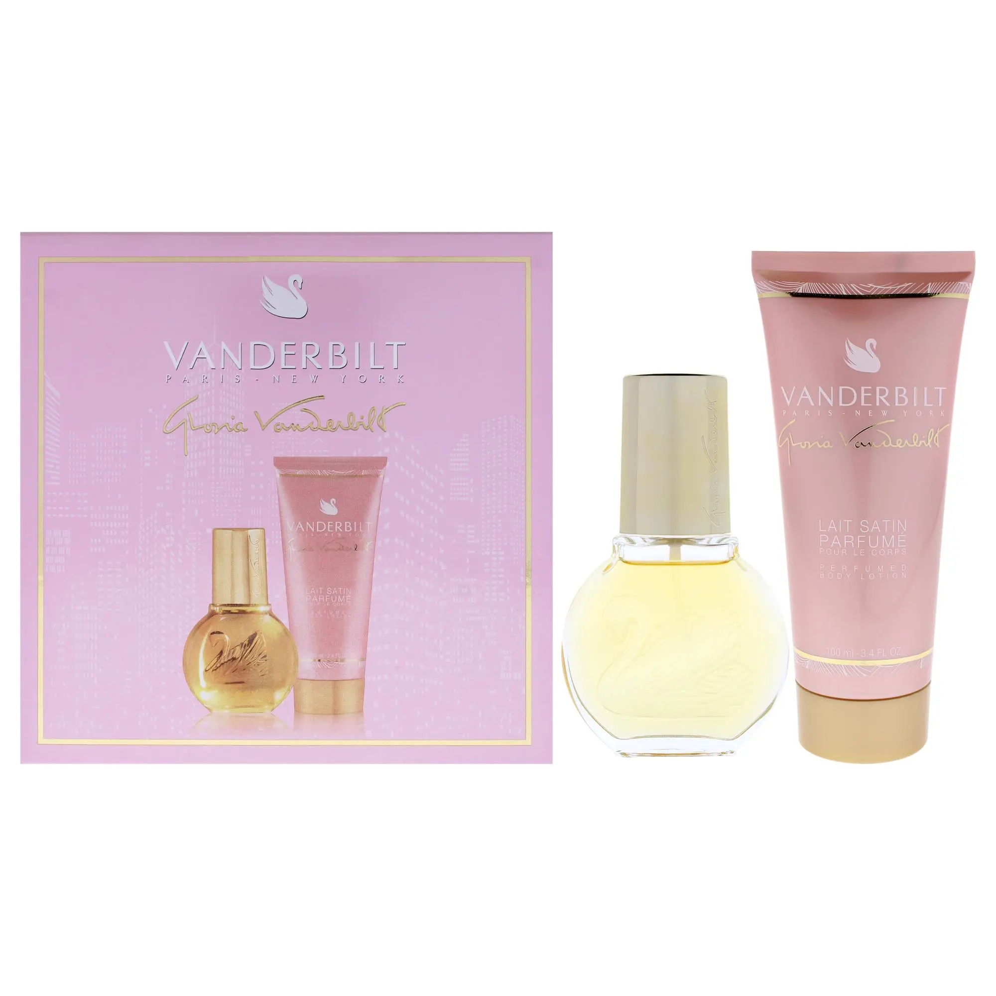 Gloria Vanderbilt Gift Set for Female, Scented 2 Piece Set with 1oz EDT Spray & 3.4oz Body Lotion, Subtle yet Lasting Fragrance Blend, Two Piece Set, Simple