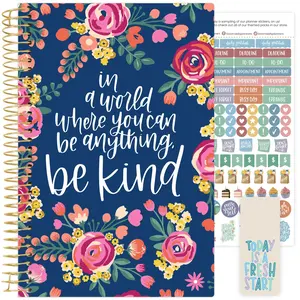Bloom Planners Undated Soft Cover Planner 5.5" x 8.25" Be Kind with Monthly Tabs & 100gsm Paper for Flexible Planning - Calendar
