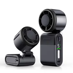 Mini Portable Handheld Turbo Fan, 3 In 1 with Rechargeable Battery,Up to 12 Working Hours, Mini Pocket Fan with 5 Speeds for Travel/Outdoor/Vacation/Concerts