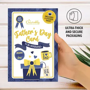 Handmade Gold Foil Father's Day Card For Husband - Premium 3D Greeting Card