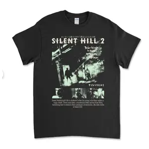 Silent Hill 2 Videogame Black Retro Gaming T-Shirt Tee Menswear Top Underwear Tshirt Streetwear Man Tropical Crewneck Shortsleeve Round Neck Casual