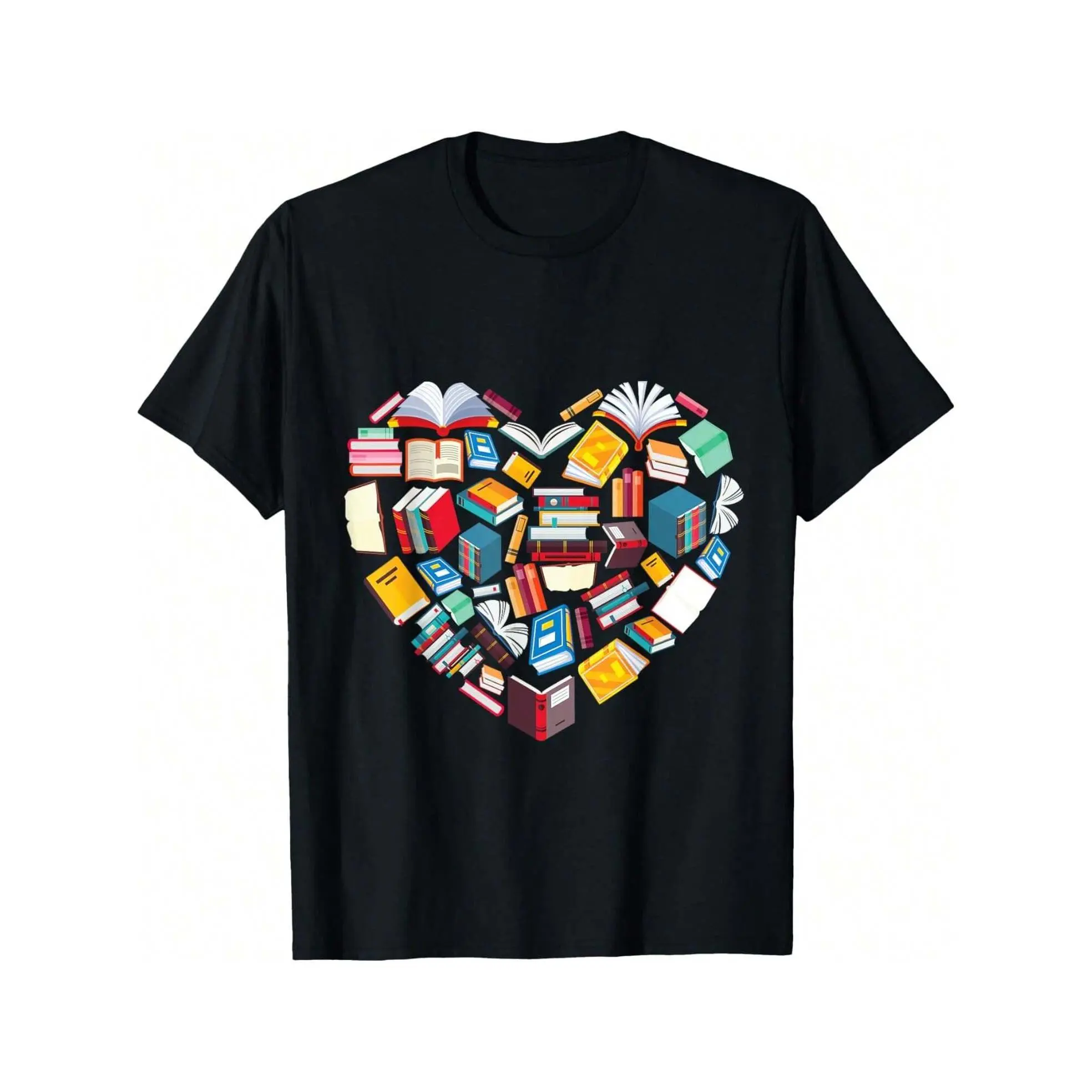 100% Cotton  Book Lover Heart Shape Reading Club Librarian Library Gifts T-Shirt