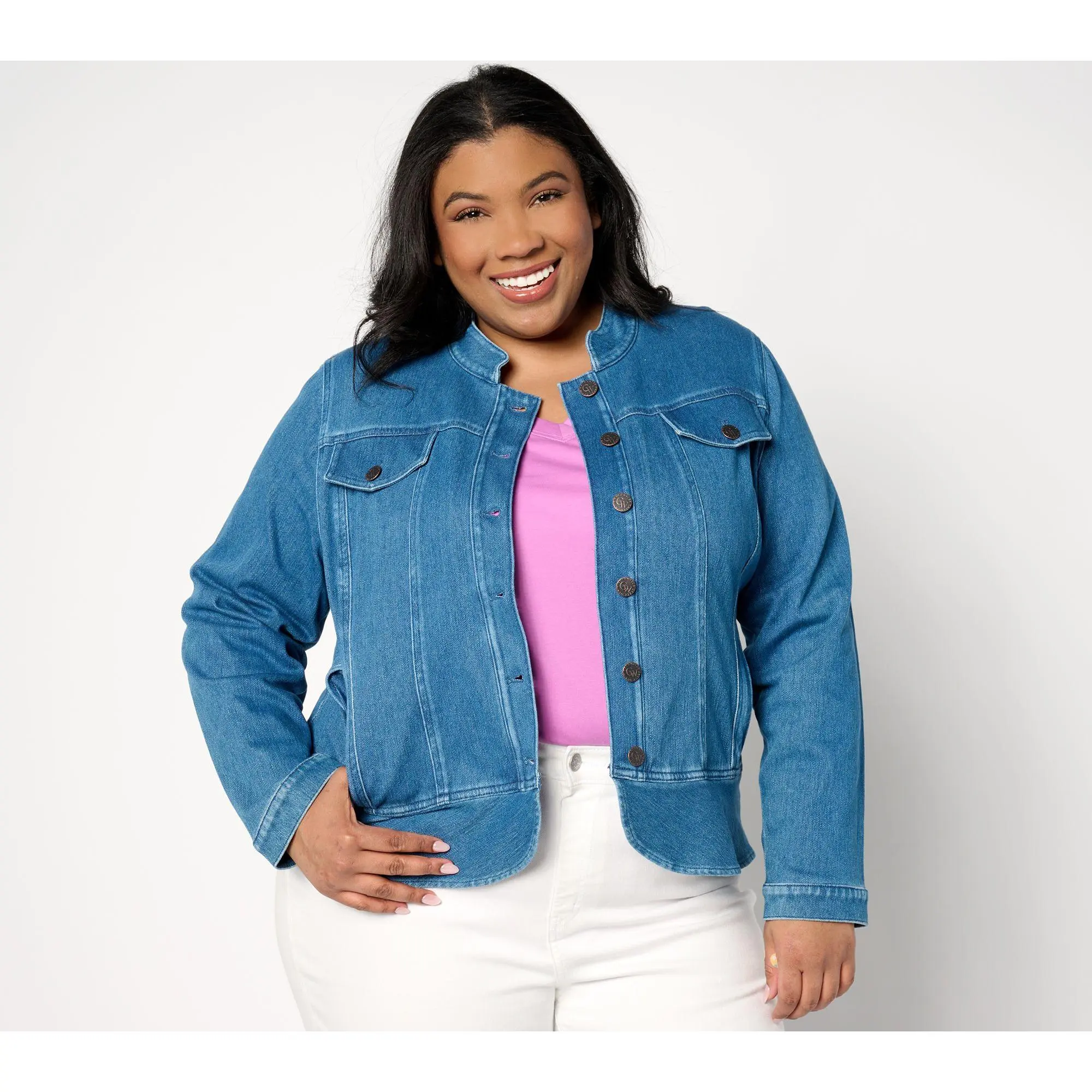 Coldwater Creek Denim Peplum Jacket