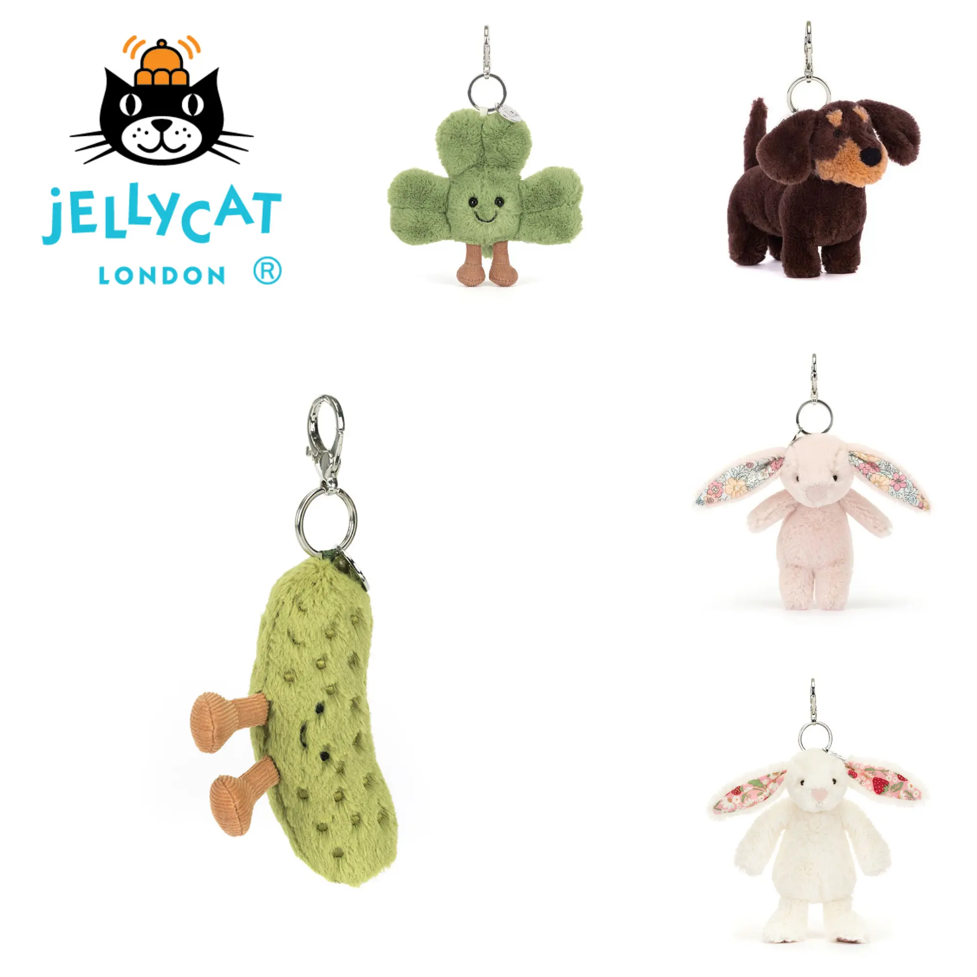 New 2026 JELLYCAT Kawaii Plush Keychain Collection, Super Soft Cute Animal Bag Charm Keyring, Must-Have Trendy Backpack Accessory, Best Back To School Birthday Christmas Gift