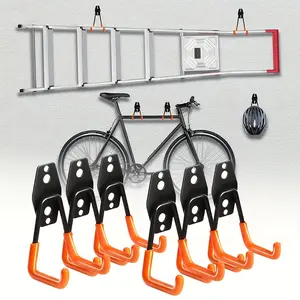 Durable Heavy-Duty Metal Tool Hook, Garage Hooks, Wall-Mounted Garage Organizer for Ladders Bikes Tools, Space-Saving Industrial Strength Storage Solution, Wall Hanging Fastener