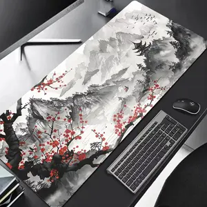 Sakura Scenery Large Mouse Pad, Anti-Slip Rubber Base, Durable Thick Seam Edge, Suitable for Office and Gaming Desk Use