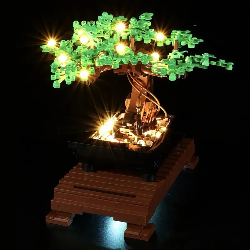 LED Light Kit for Bonsai Tree Compatible with LEGO 10281 Classic Version Enhances Display with Warm Glow