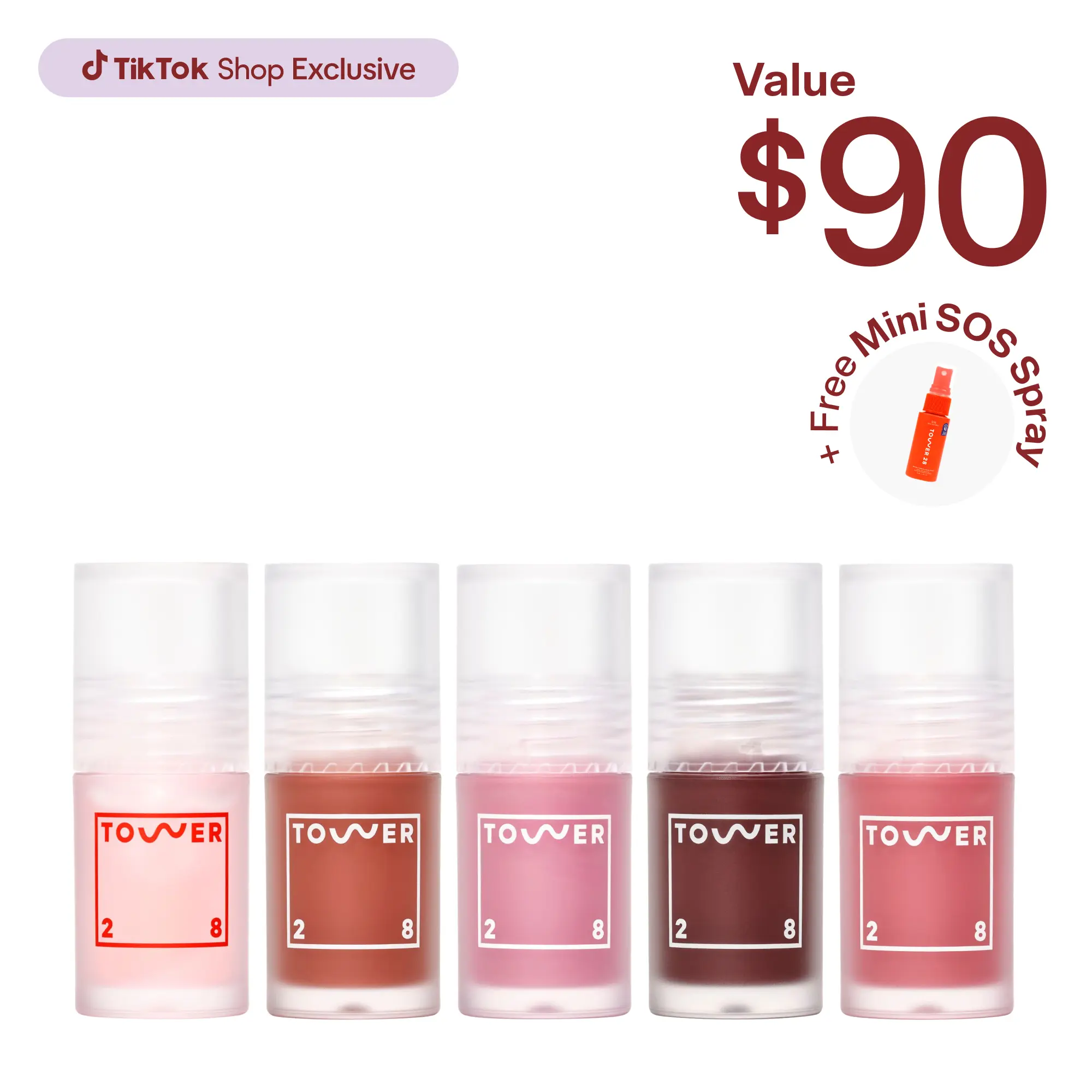 Tower 28 ShineOn Plumping Lip Jelly Full Set x5