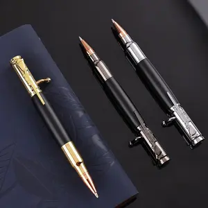 1Pc Personalised Bolts Bullet Pen, Durable Professional Ballpoint Pen, Smooth Writing Pen, Suitable for Travel, School, and Work, Creative Birthday Gift Idea - Stainless Steel Material