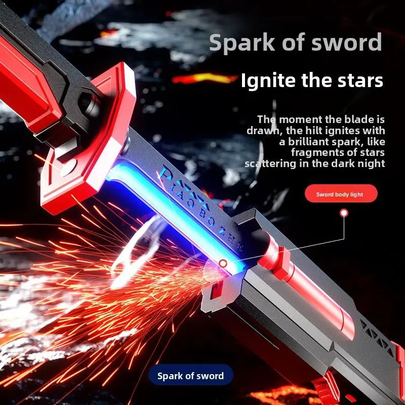 Light-Up Sparkle Sword Toy for Boys Safe Non-Toxic Galaxy Warrior Blade with Laser Spray Effect Flashing LED Lights Ultimate Electronic Sparkle Ignite the Stars with Cool Laser Saber Sounds & Body Light for Parties Musthave for men Lightsab