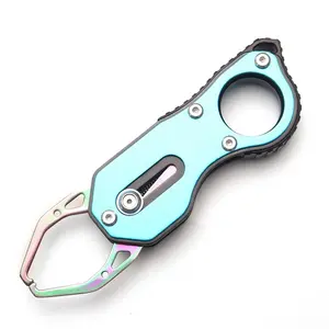 Mini Fish Lip Gripper 1PC, Stainless Steel Unhooking Pliers - 304 Stainless steel + Aluminum alloy Material, Portable Mouth Clamp for Catch & Release, Essential Tool for Lure Fishing & Angling