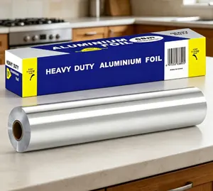 Aluminum Foil Paper 223 Sq Ft, Heavy Duty Aluminum Foil, Non Stick Foil Roll with Cutter for Grilling, Cooking, Catering, Grill Foil Wraps for Food, 12 Inches Wide, Silver
