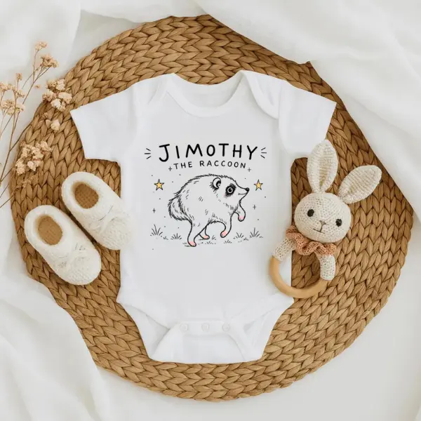 (100% Cotton) Jimothy The Racoon Toddler and Onesie - Cute & Funny Baby Clothes and Bodysuits for Newborns