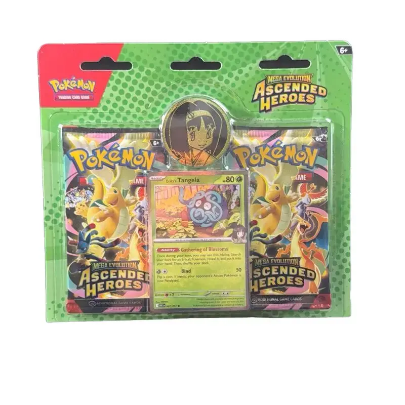 Pokemon Ascended Heroes Tangela 2 Pack Blister & Coin