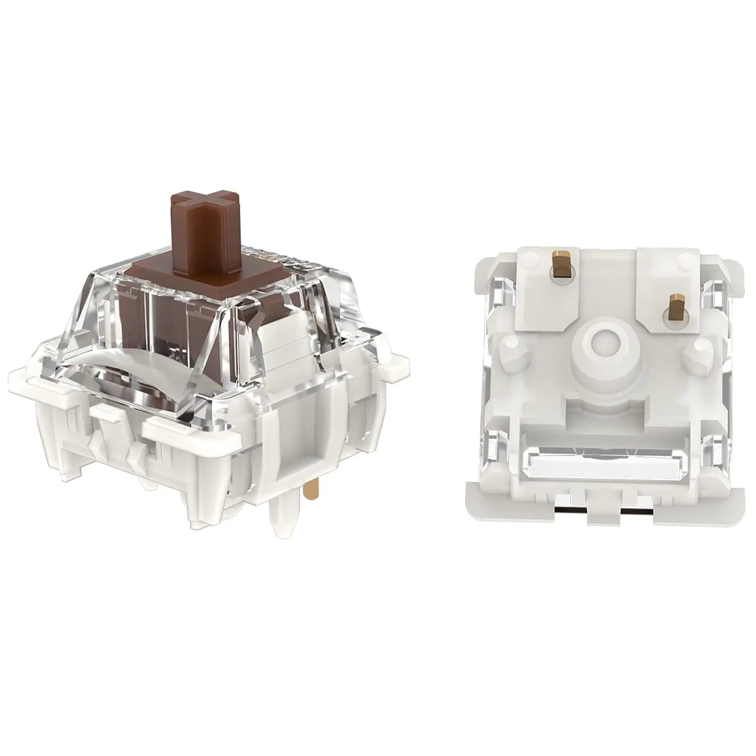 GATERON G Pro 3.0 Switch Set – POM Stem, Transparent PC Top, White Nylon Bottom, Stainless Steel Spring, SMD LED Support, Pre-lubed (5-Pin Optional)