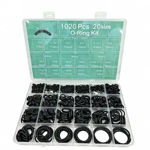 High-Quality NBR Nitrile Rubber O-Ring Kit, 1020-Piece 20-Size Assortment Set for Car Auto Repair, Faucet Plumbing Sealing Connections