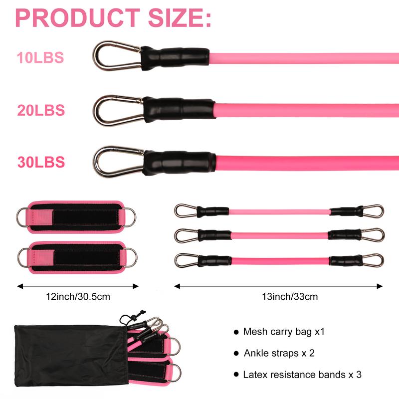 6 pcs Adjustable AnkleBands Resistance Bands for Women & Men ,Workout Equipment for Leg and Hip Training , AnkleStrap with Exercise Bands and TPE Band