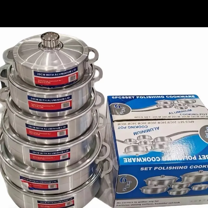 6-Piece Aluminum Cooking Pot Set – Strong & Durable!