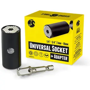 7mm to 19mm | 1/4 Inch to 3/4 Inch Multifunction Universal Socket Tool Set | Universal Socket Set | Universal Socket Grip - UNISKT1