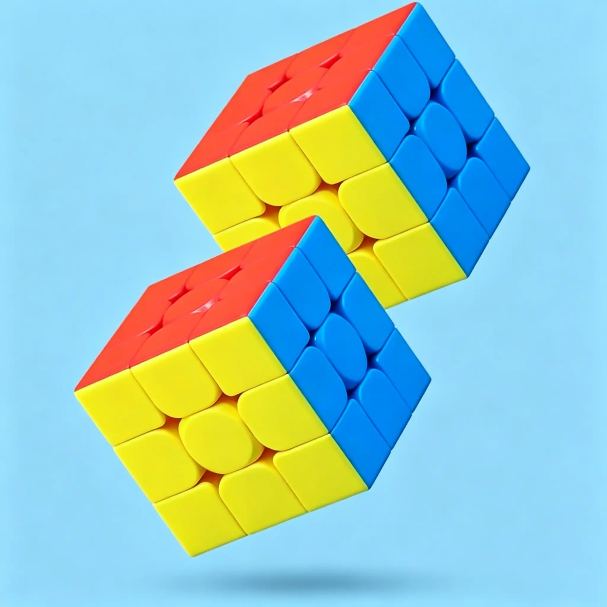 Moyu Meilong 3C 3x3 Stickerless Speed Cube Set (2 Pack) - Smooth, Fast-Turning, Vivid Color Magic Puzzle Cube, Brain Teaser Educational Toy for Boys, Girls to Boost Spatial Thinking, Birthday/Stocking Stuffer