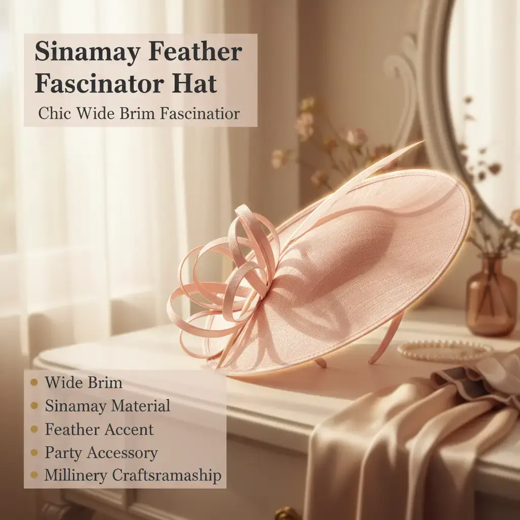 Wide Brim Circle Millinery Church Hat Fascinators Party Fashion Hats Sinamay Feather Fascinator.