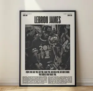 Lebron James Cavaliers Poster, NBA Minimalist Print (Print only, frame not included)