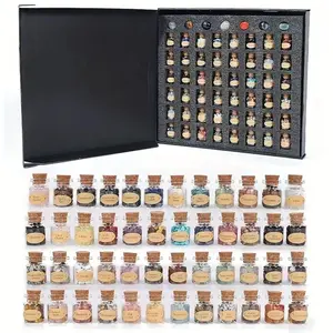 55 Piece Natural Crystal Gemstone Bottle Gift Set, Gemstones and Crystals, Crystal Rolling Stone Gift Box, Elegant Jewelry Packaging, Perfect for Gifts & Occasions