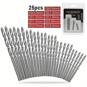 10/25pcs Micro Mini Drill Set, Small Shank Full Round High Speed Steel Twist Drill Bit, High Speed Steel Micro Drill Bits