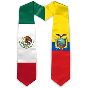 Graduation Stole Class of 2026 Mixed Country Flag Graduation Sash Unisex Adult Gifts 72" Long