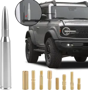 50 Cal Bullet Antenna  - Instantly Upgrade Your Truck Look with F150 Antenna - Anti-Theft Antenna Topper - Matte Black Bullet Antenna for Ford F150 F250 F350 & Dodge Ram & Ford Raptor Bronco
