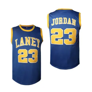 Men's Basketball Jersey #23 Blue Sleeveless Polyester Classic Tank Top with Embroidery for Basketball Fans Sports Clothing Loose Fit Crew Neck