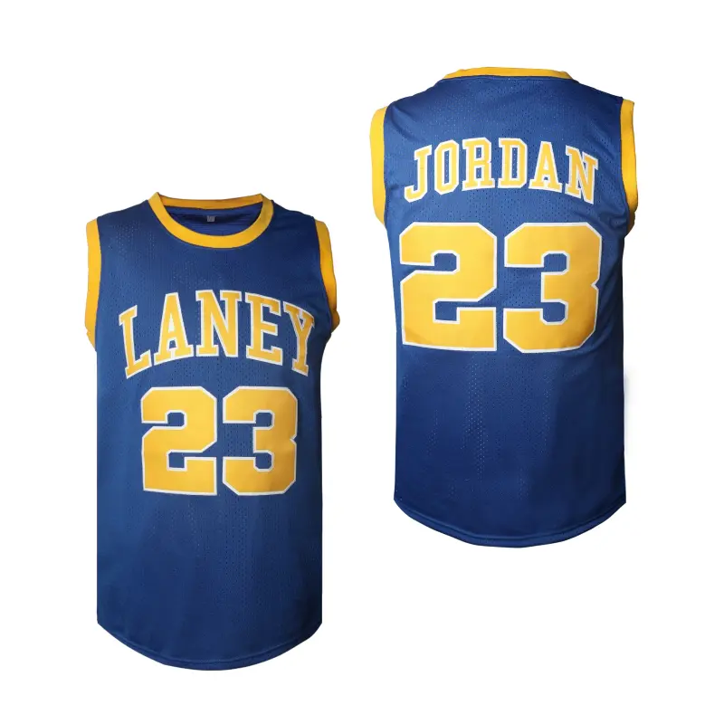Men's Basketball Jersey #23 Blue Sleeveless Polyester Classic Tank Top with Embroidery for Basketball Fans Sports Clothing Loose Fit Crew Neck