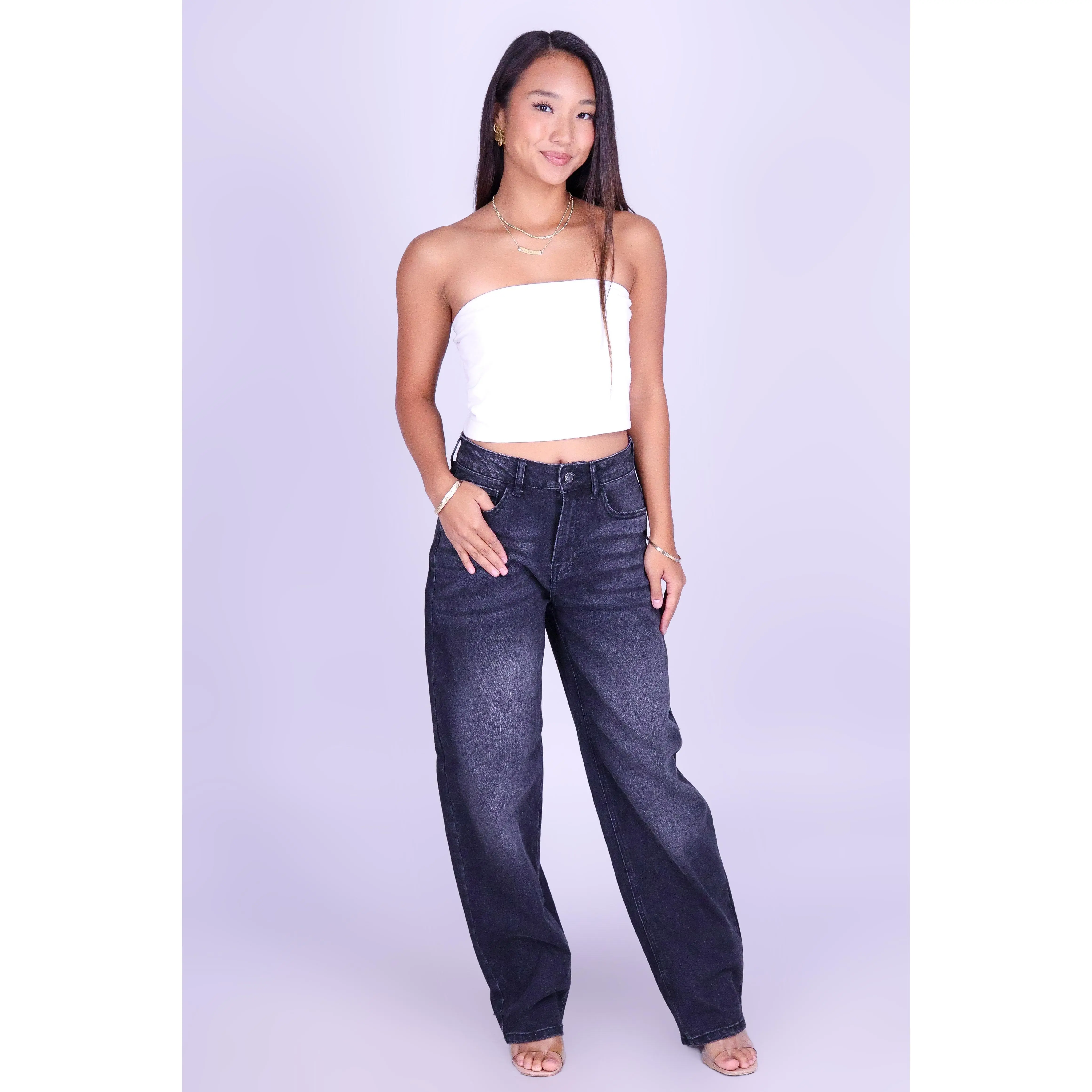 FREE TO BE BAGGY BARREL JEANS