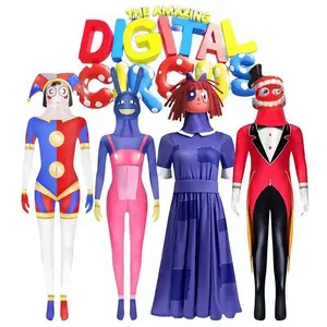 The Amazing Digital Circus Cosplay Costume Clown Pomni Jax Plushie Bunny Caine Ragatha Doll Dress Suit Cosplay Halloween Costume