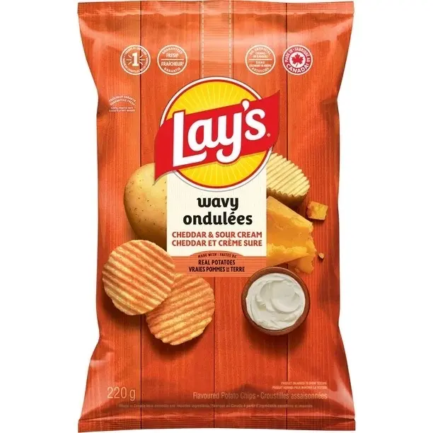 Lay's Wavy Cheddar & Sour Cream Flavoured Potato Chips