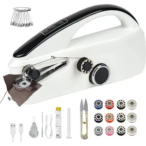 Sewing Machine for Beginners, Mini Hand Sewing Machine for Quick Stitching, Lightweight Easy to Use, Travel & DIY, Emergency Repairs for Clothes & Fabrics Black