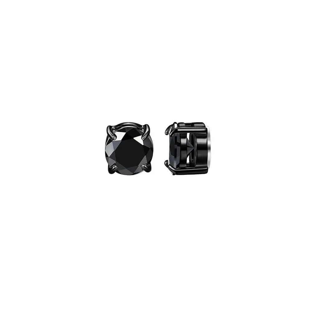 Black 8mm round zirconium