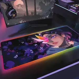 Clove Valorant Mouse Pad Gamer Rgb Desk Mat Back Light Led Mousepad Setup Gaming Accessories Deskmat Big Mousepad Backlight