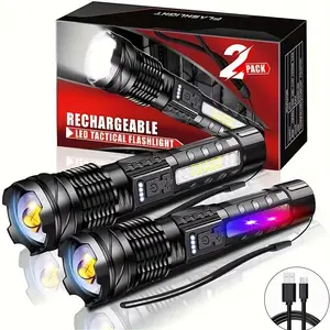 K-xhp50 high lumen LED flashlights, 7 modes zoomable portable torch for camping, hiking outdoor, home emergency-9