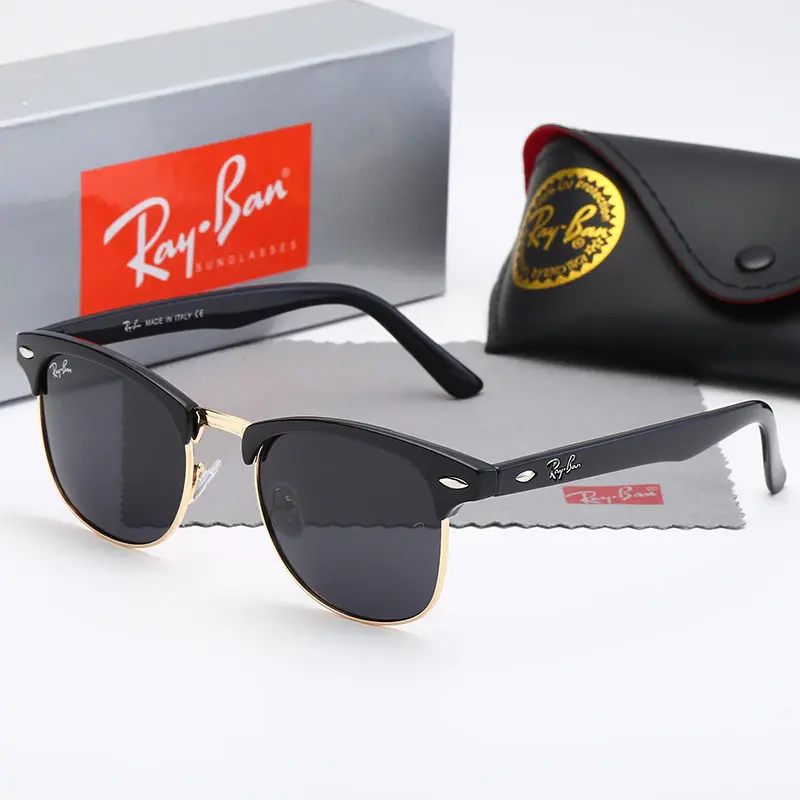 Ray-Ban Clubmaster Classic Sunglasses – Black Frame with UV400 Protection for Men & Women