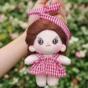 New 10cm Cotton Doll Keychain Dress-Up Clothes, Fluffy Doll Plush Toy, Changeable Costume for Stuffed Animals, Kids' Fashion Accessory
