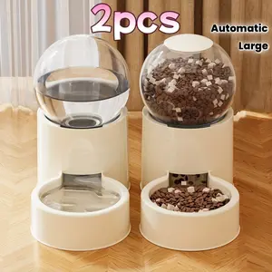 Automatic Pet Feeder & Water Dispenser Set – 2-Piece, Large Capacity Gravity-Fed Station with Reusable Filter, Battery-Free, Perfect for Cats & Dogs