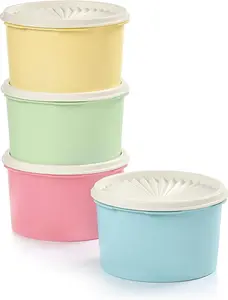 Tupperware Heritage Collection 8 Piece Food Storage Canister Set in Vintage Colors - Dishwasher Safe & BPA Free