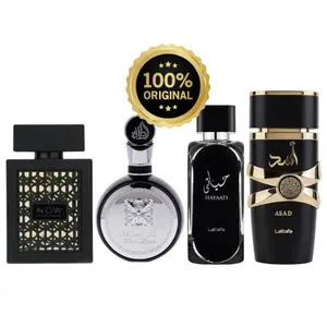 (Bundle) Lattafa Perfumes Rave Now + Fakhar + Hayaati + Asad Combo Multipack 3.4oz 100ml per bottle EDP Spray Men's Fragrances