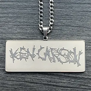 Ken Carson Necklace 2" Mirror Polished Opium Pendant in Solid Hypoallergenic Stainless Steel with Choice of Chain Free Gift Included