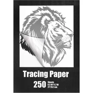 250 Sheets Light up Translucent Tracing Paper Pad for Sketching Drawing DIY Crafts Painting Works, White, 8.3 x 11.7 Inch