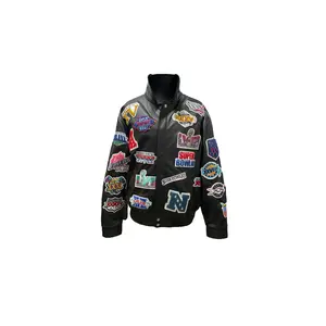 LIMITED EDITION HISTORY OF SUPER BOWL COLLAGE FULL LEATHER JACKET "SUPER BOWL" NFL-001-SB LIMITED EDITION HISTORY OF SUPER BOWL COLLAGE FULL LEATHER JACKET "SUPER BOWL" NFL-001-SB