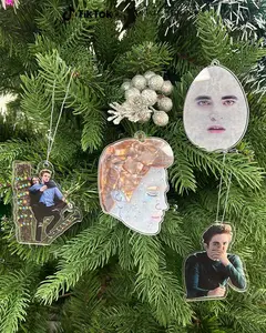 Twilight Bella And Edward Ornament, Twilight Christmas Ornament, Double Sided Acrylic Ornament, Christmas Funny Meme Gift