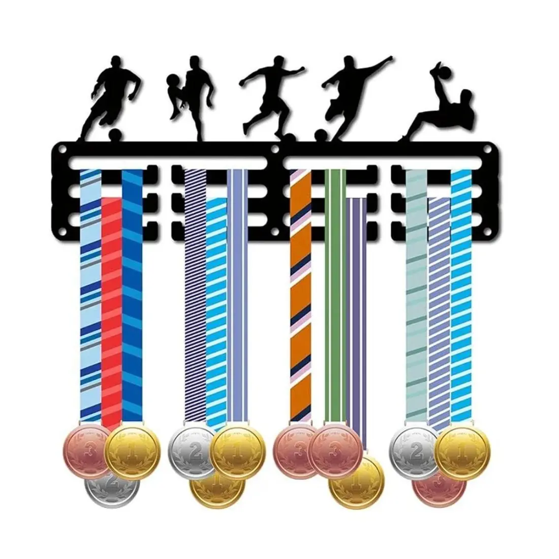 Football/Running Medal Hanger Display Stand for Wall Home Badge Competition Gymnastics Swimming Medal Winner Iron Art